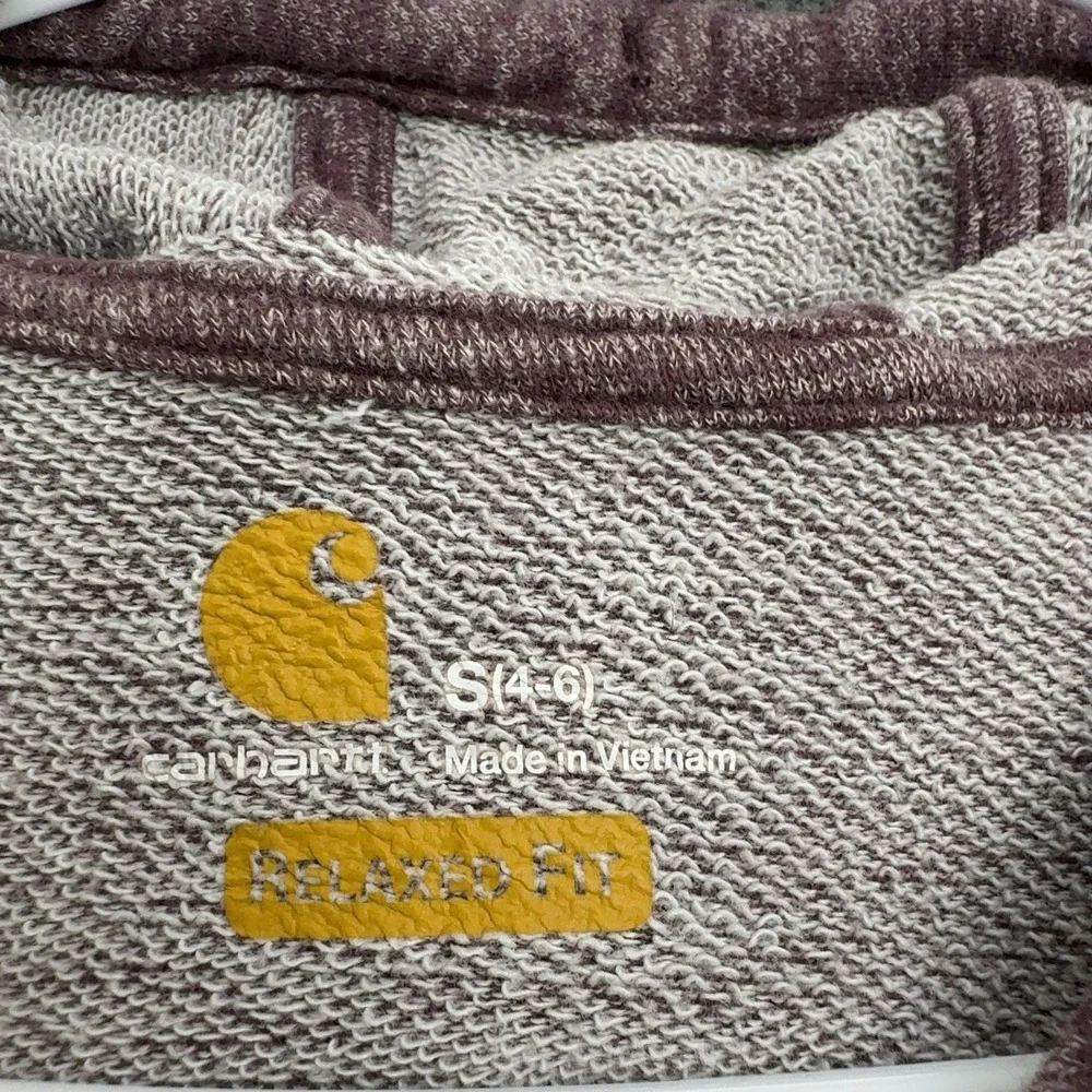 Carhartt Hoodie Womens S Purple Cotton Polyester Relaxed Fit Workwear Casual